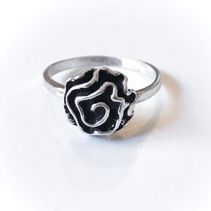 Sterling Silver Flower Ring, 10mm flower, 2mm band
